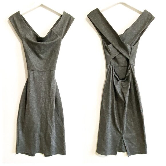 Aritzia Talula Varndell Gray Dress,size XS, Criss Cross Back - Picture 8 of 10